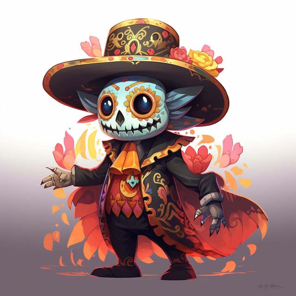 Male Pokemon Trainer in Spooky Mexican Costume