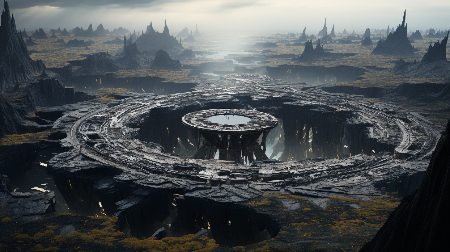 Fascinating advanced alien pit with forcefields