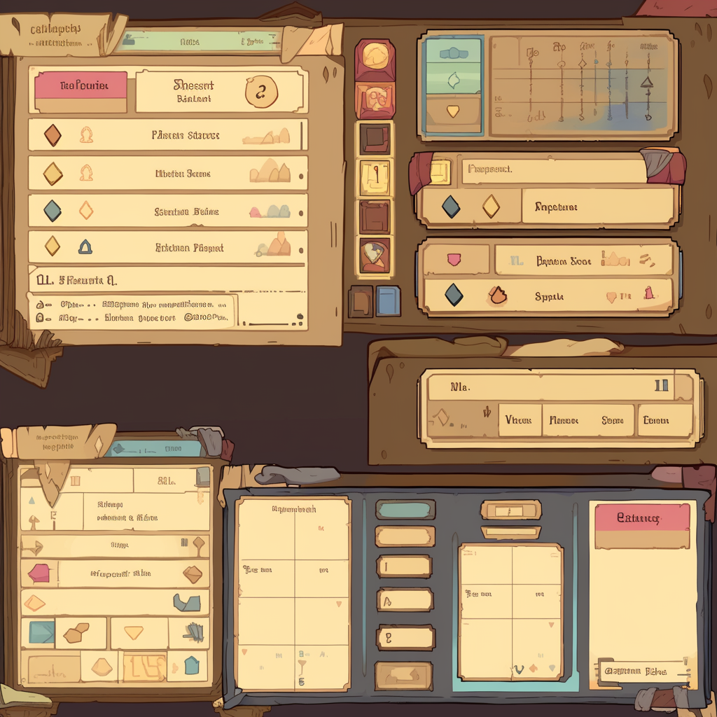 Cartoon medieval game interface assets