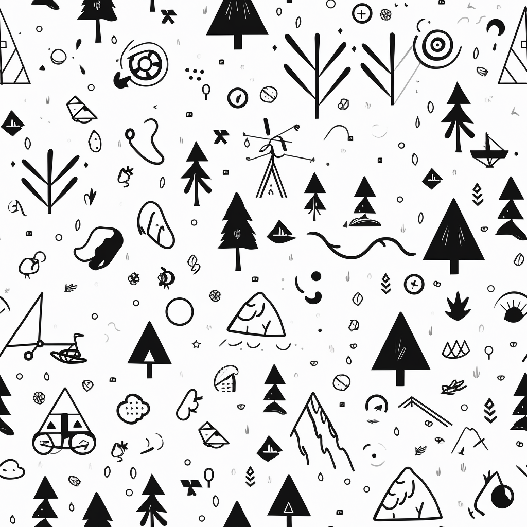 Simple Adventure Pattern in Black & White