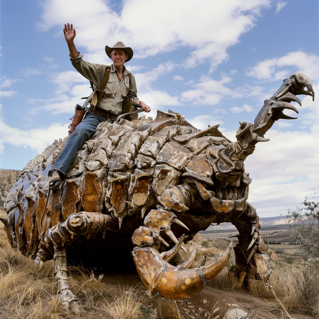 Man riding trilobite fossil adventure