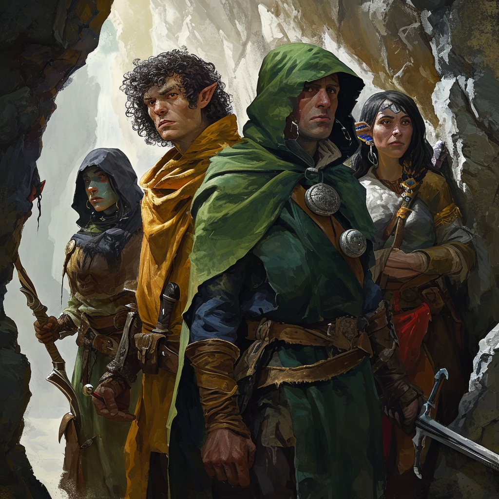 Group of diverse adventurers on a daring quest