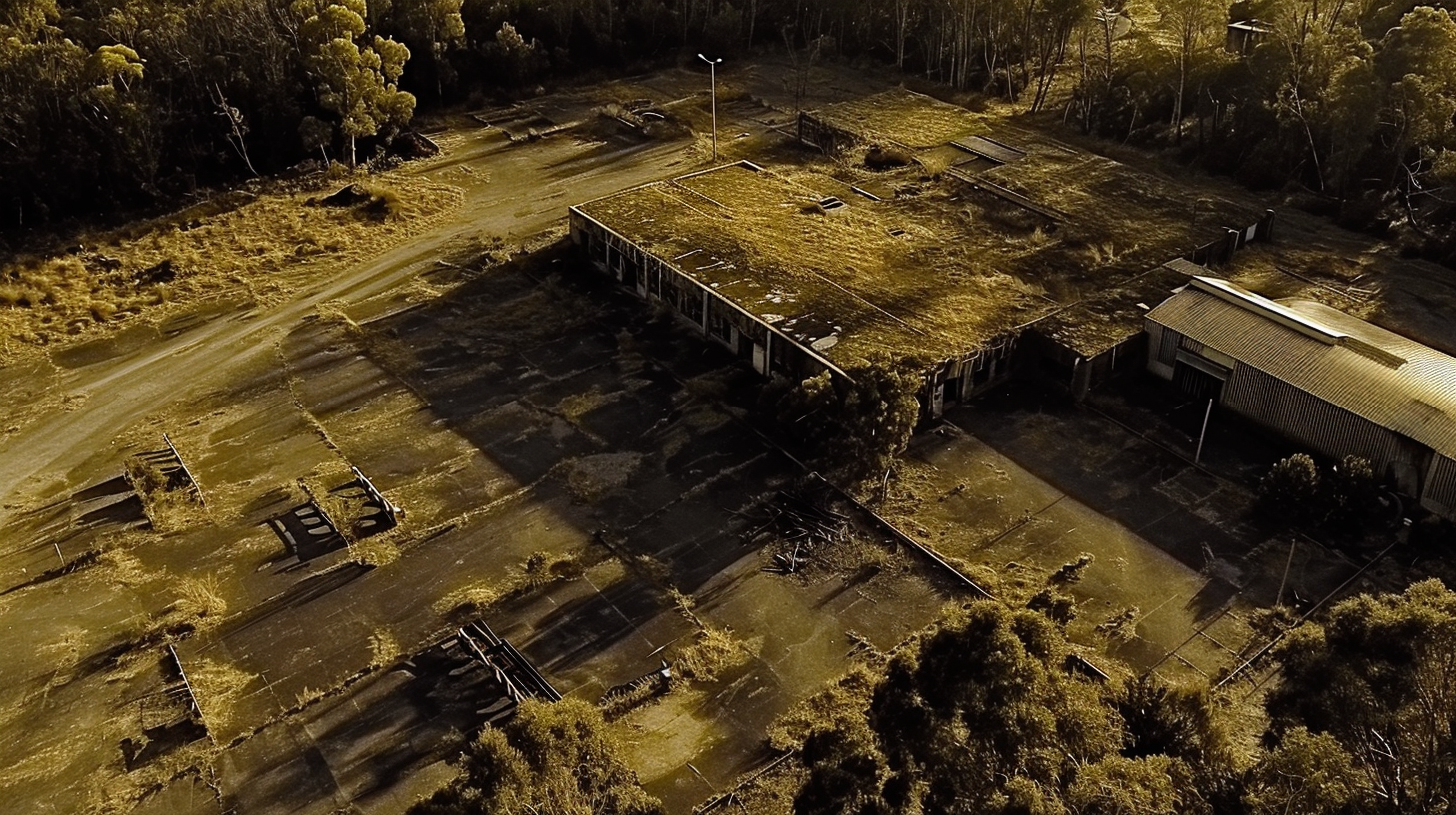 Aerial view of biosecure military base in Tasmania