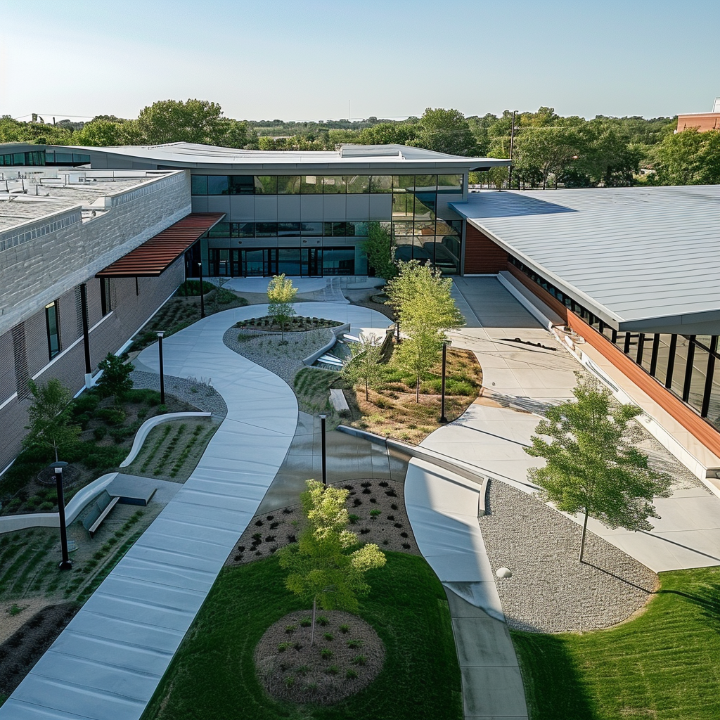 Aerial View Recreation Center Administration Space