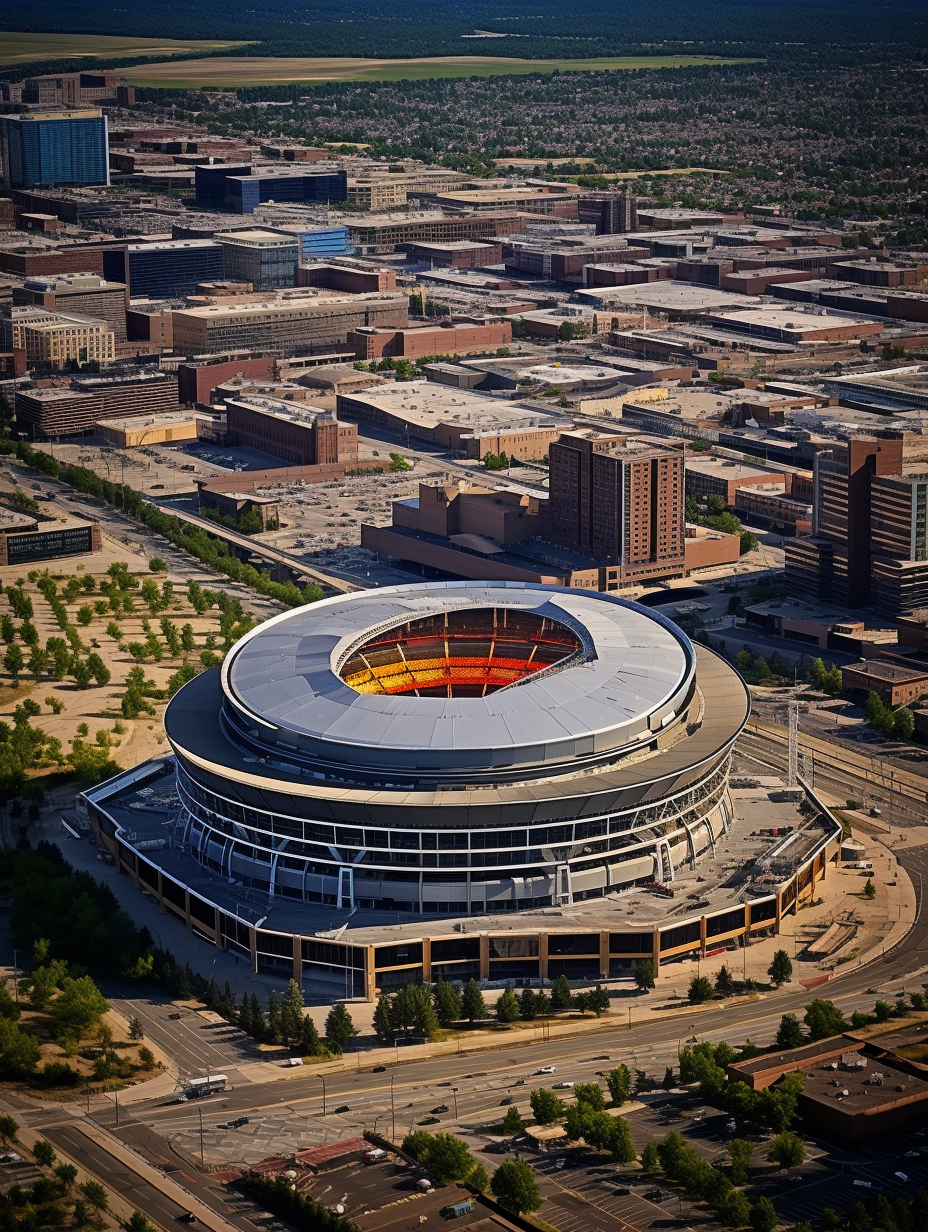 Pepsi Center Denver Aerial View