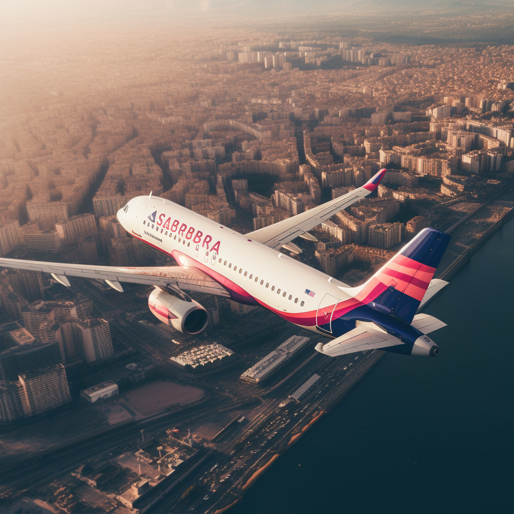 Air Serbia Airbus 320 over Barcelona