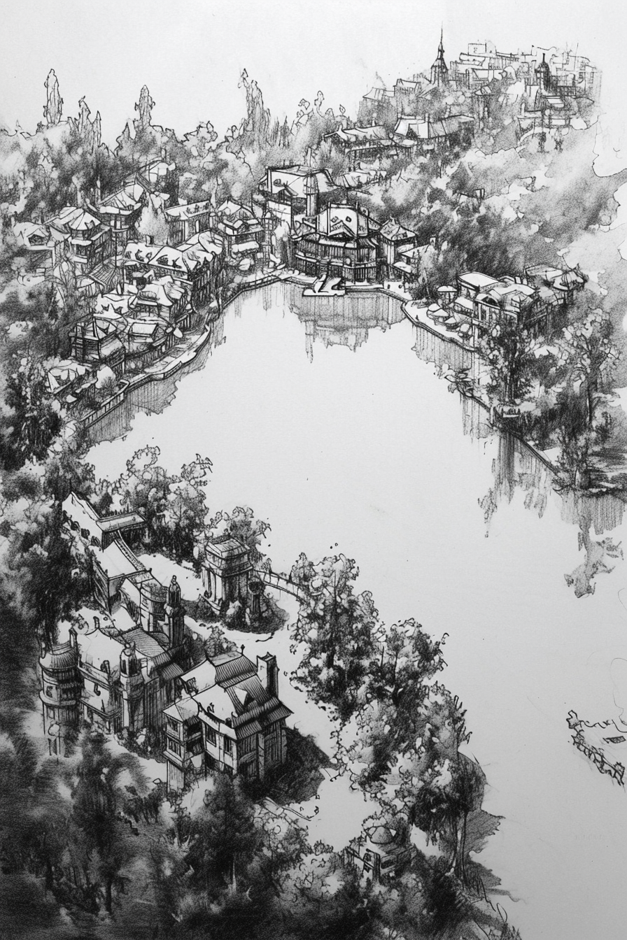 Aerial View of Lake Houses Slum