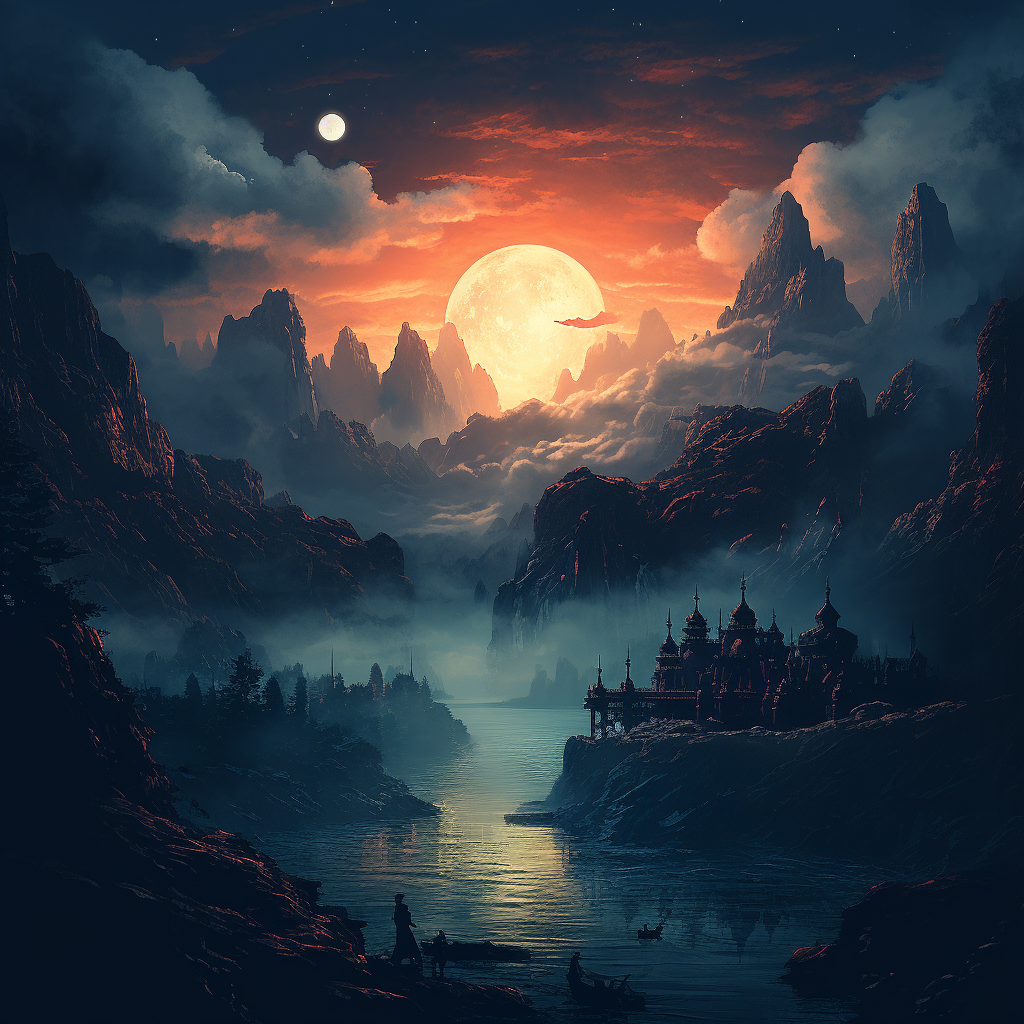 Beautiful atmospheric landscape cover art