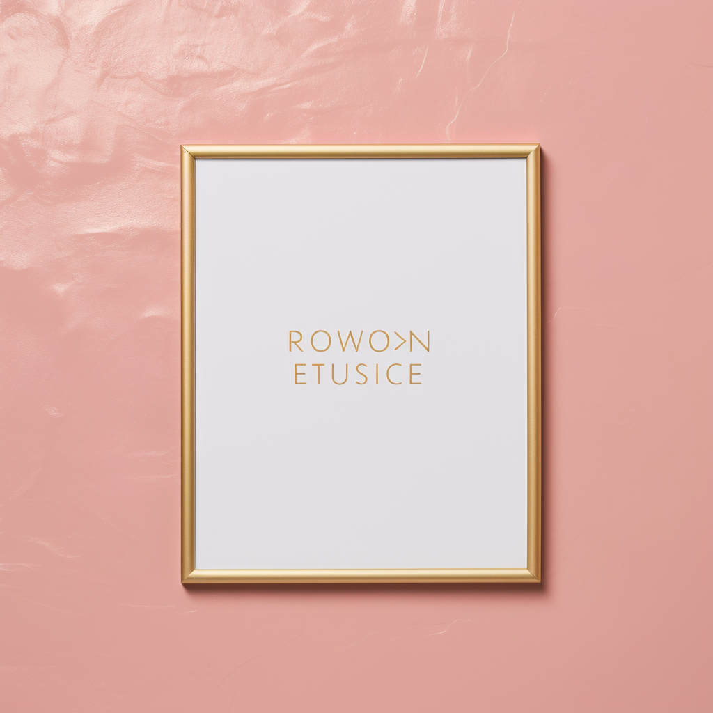 Aesthetic pink wall art with gold frame