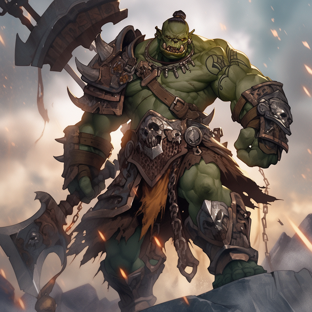 Enhanced orc champion in bodysuit