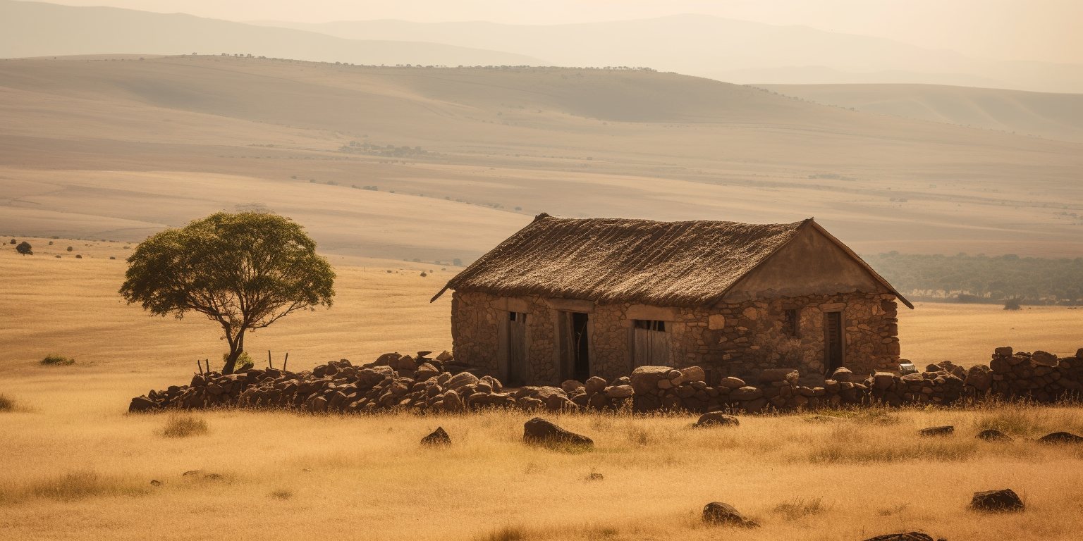 Old Home in African Landscape