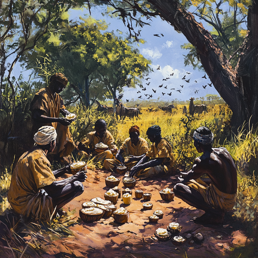 africa shea butter being used on african skin