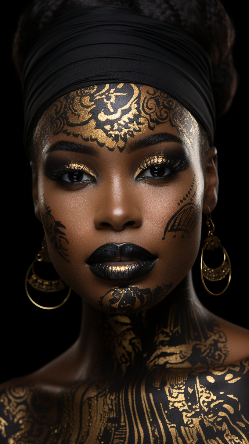 Black woman with Africa map face