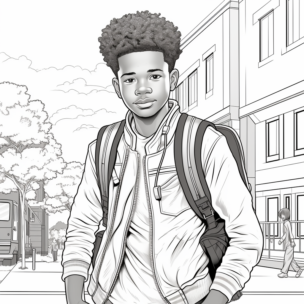 Illustration of a black boy as a teenager