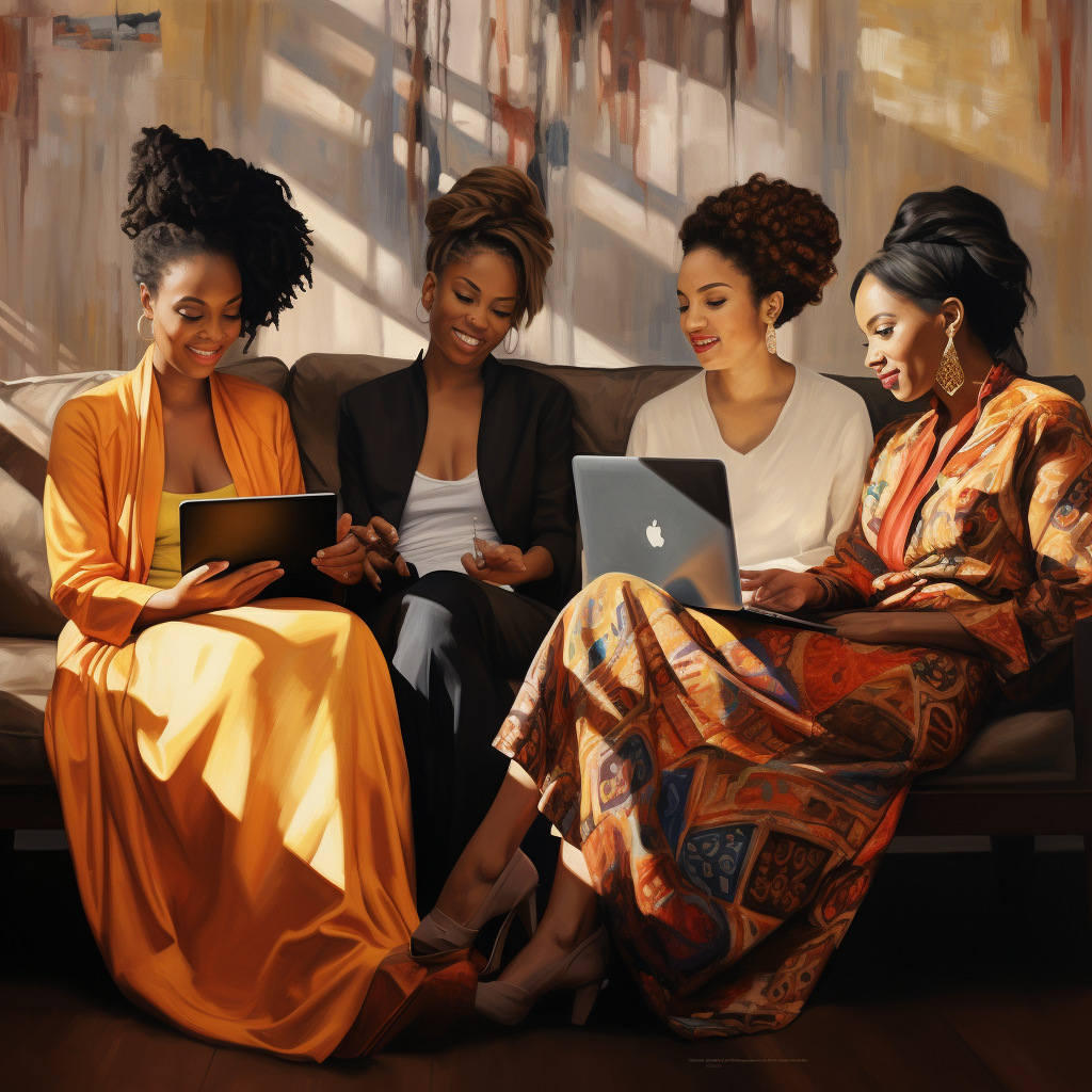 african american business women in african wear