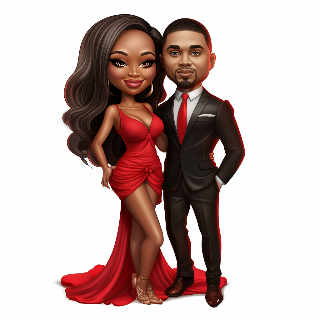 Chibi African American couple