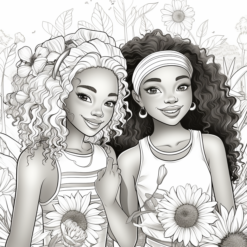 African American girls enjoying a summer day