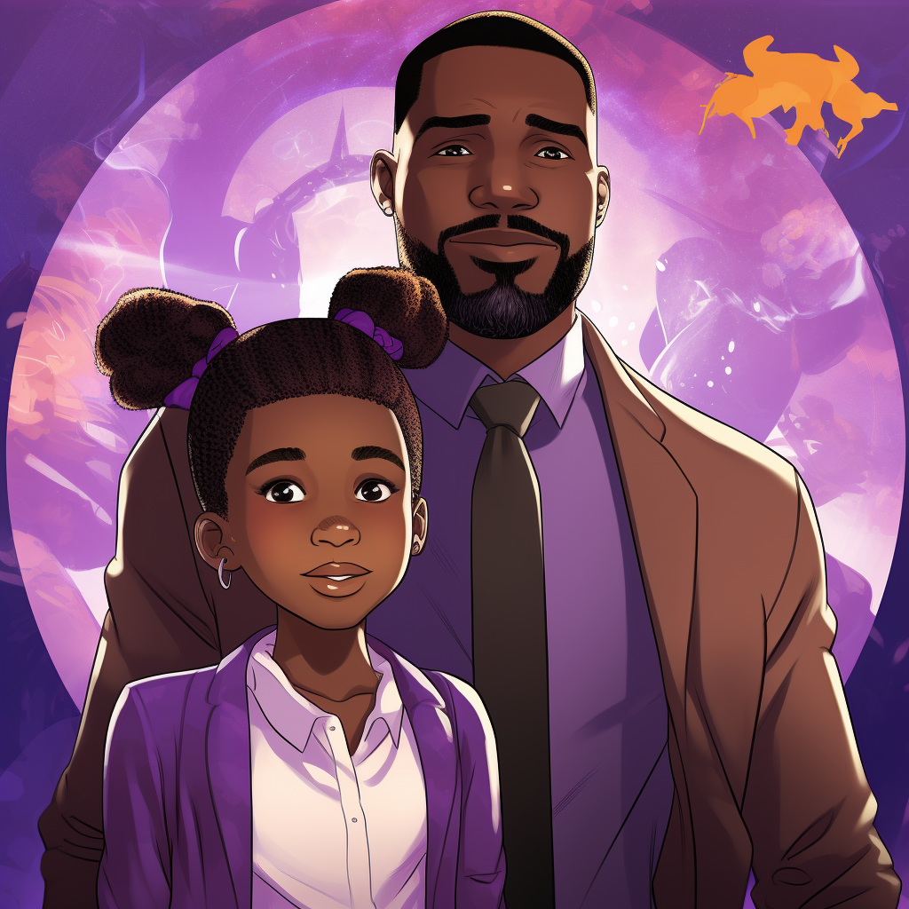 African American Father-Daughter Podcast with Comic Characters