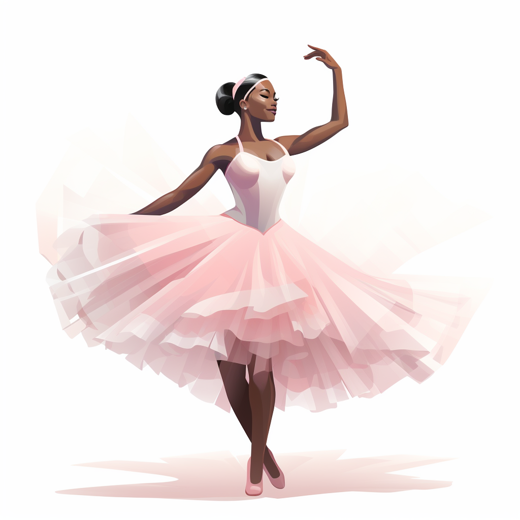 African American ballerina in pink tutu