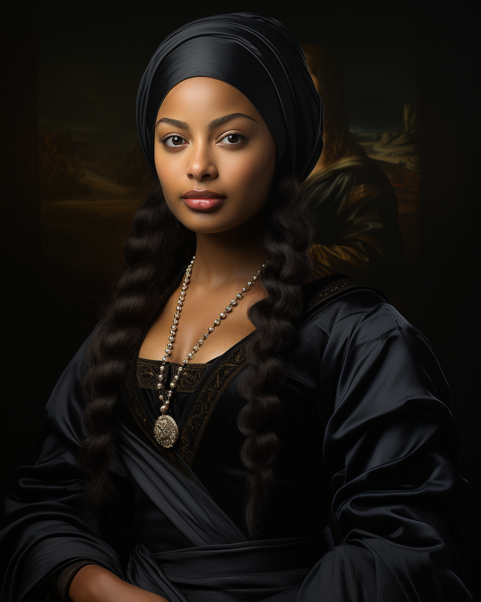 Replica of African-American Woman Mona Lisa