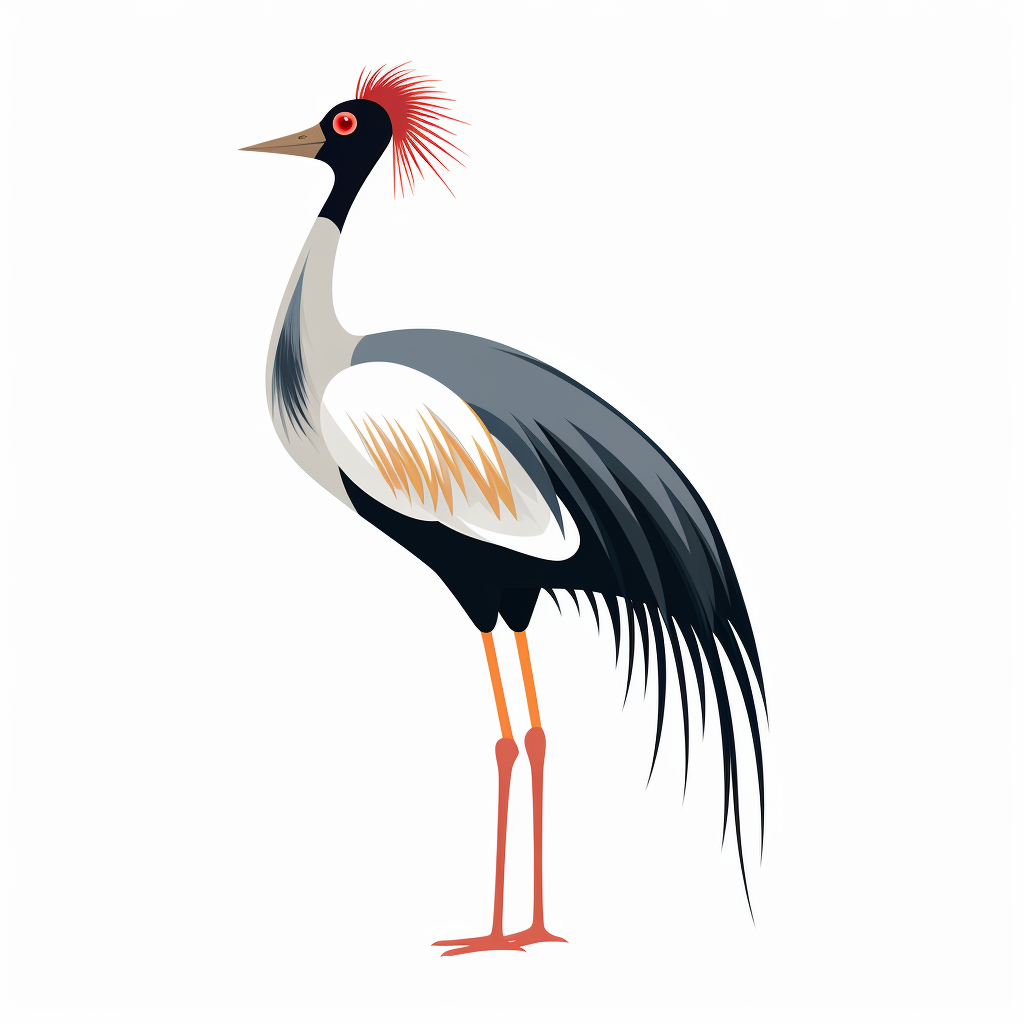 Cute African Crowned Crane Cartoon