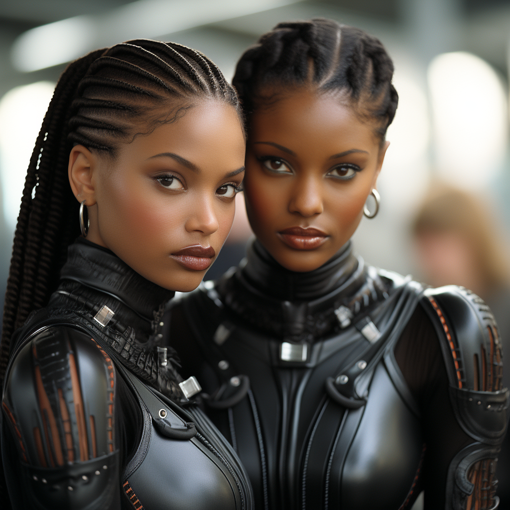 Black African Female Clones with Futuristic Style