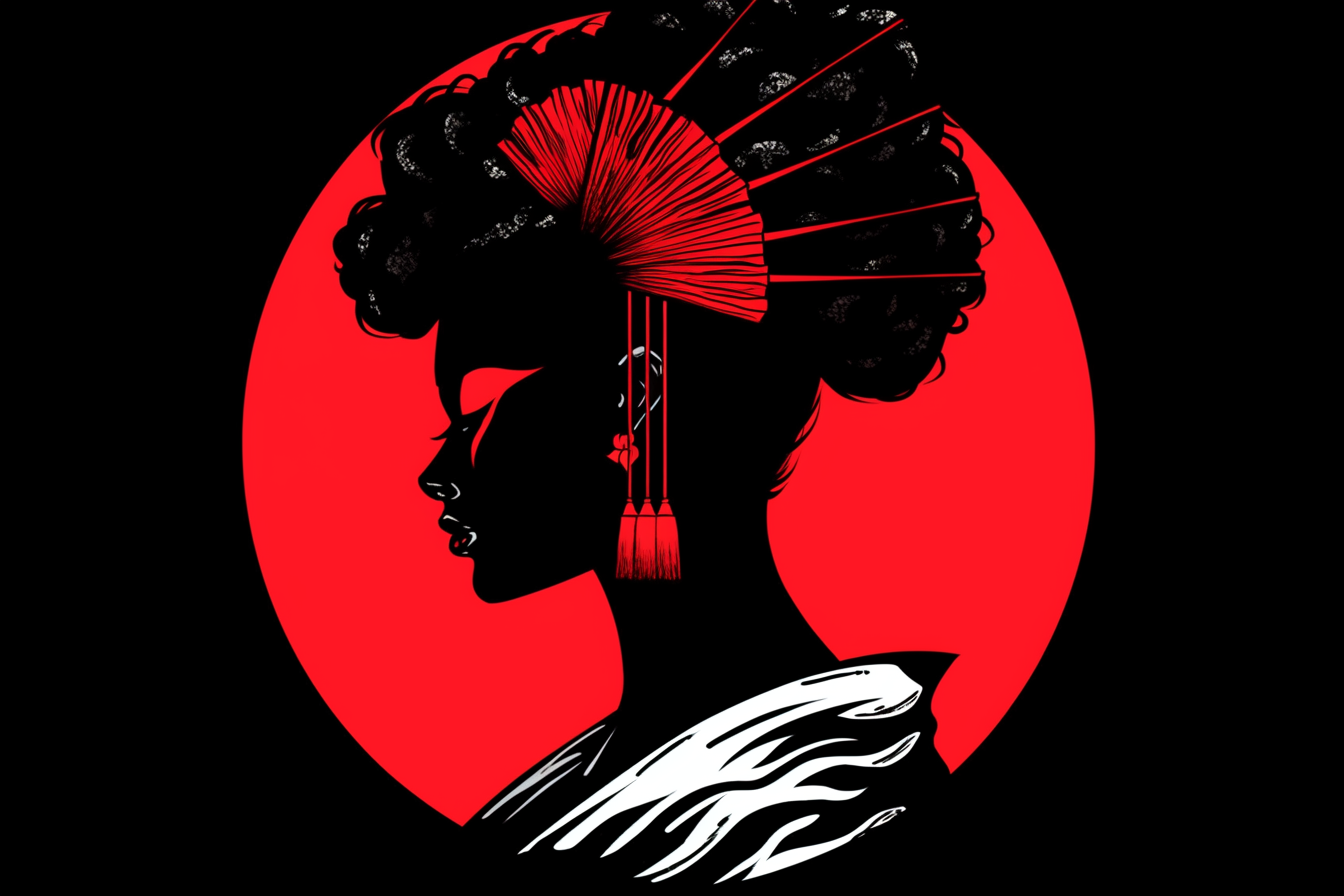 African Geisha Magick Tattoo Ink Design