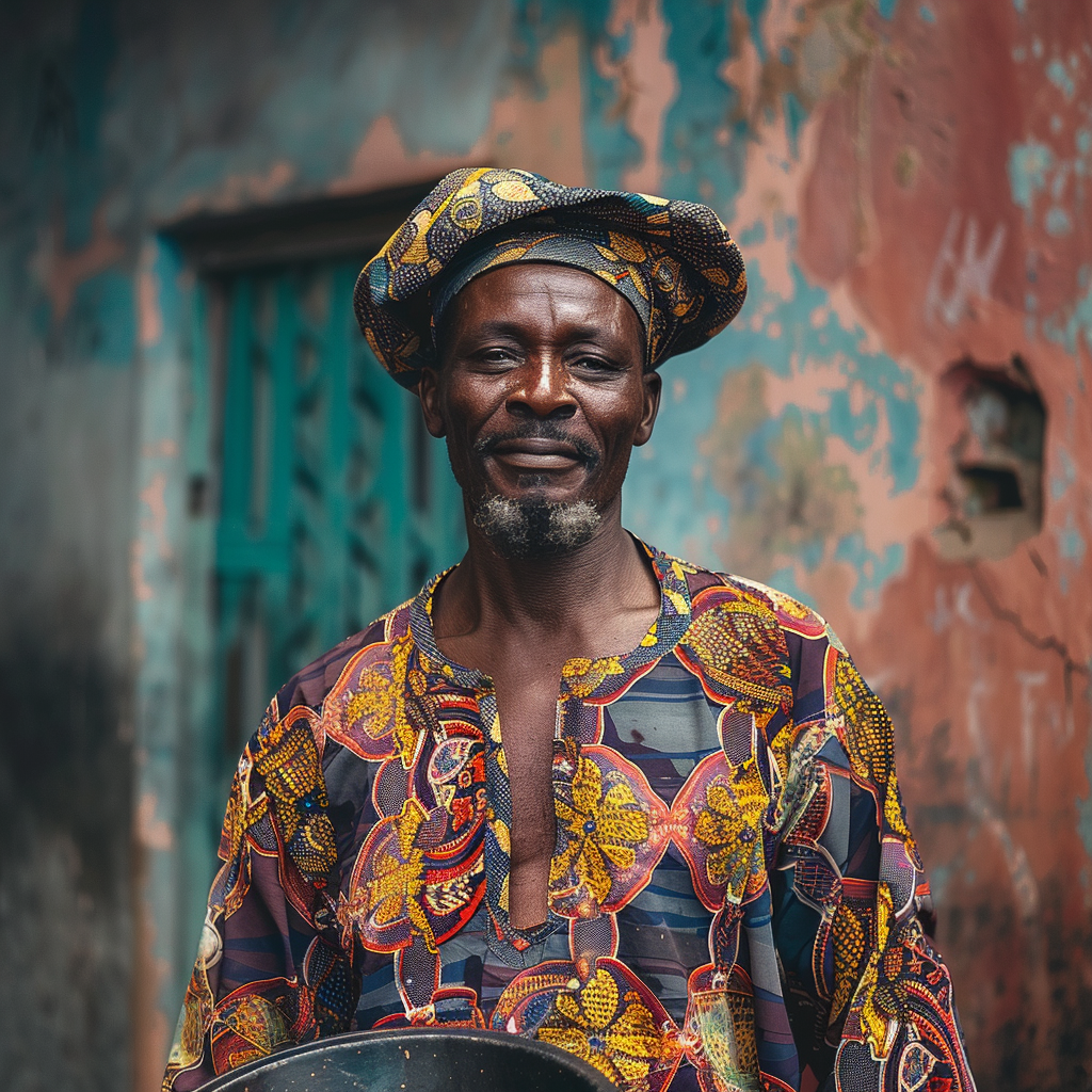 African Ghanaian Man Smock Clothing