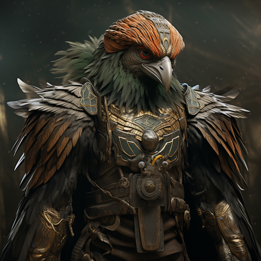 Powerful African Jungle Bird Warrior