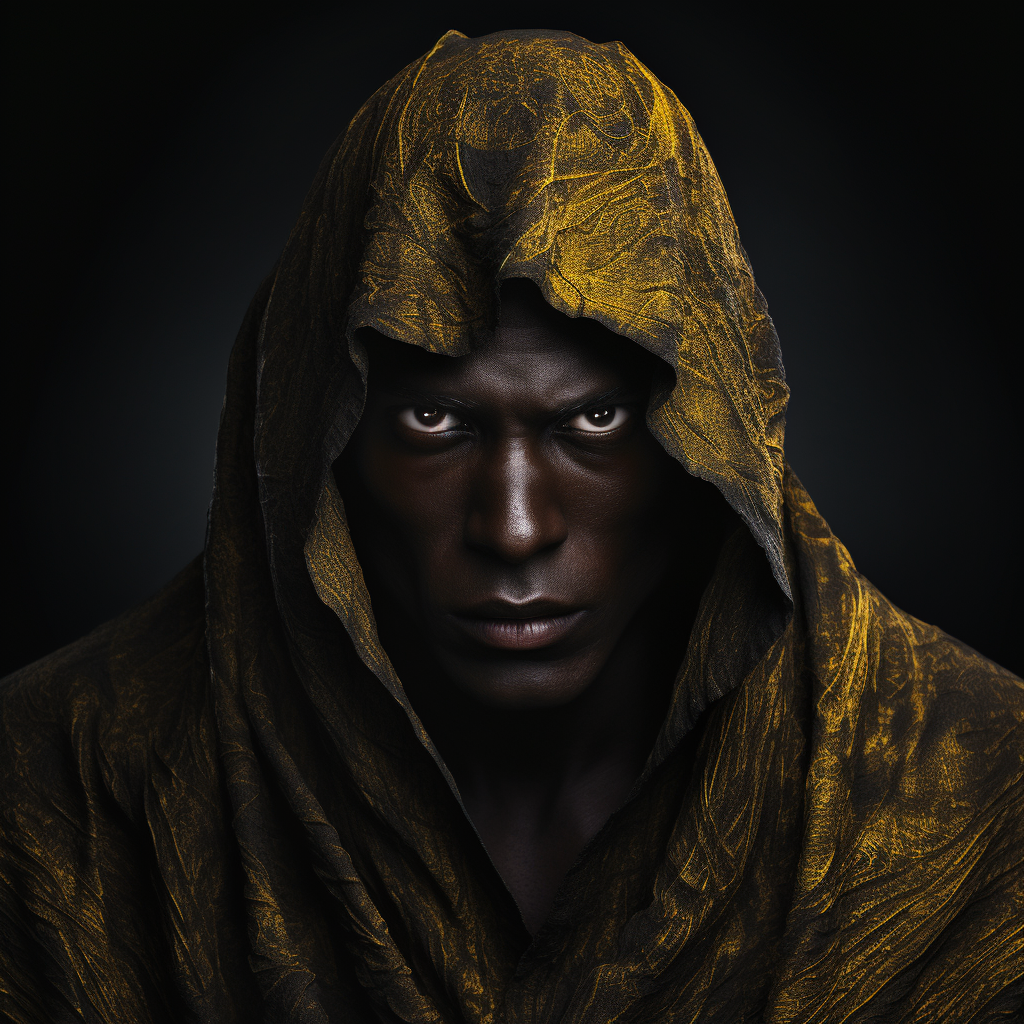 African Monk with Reflective Eyes