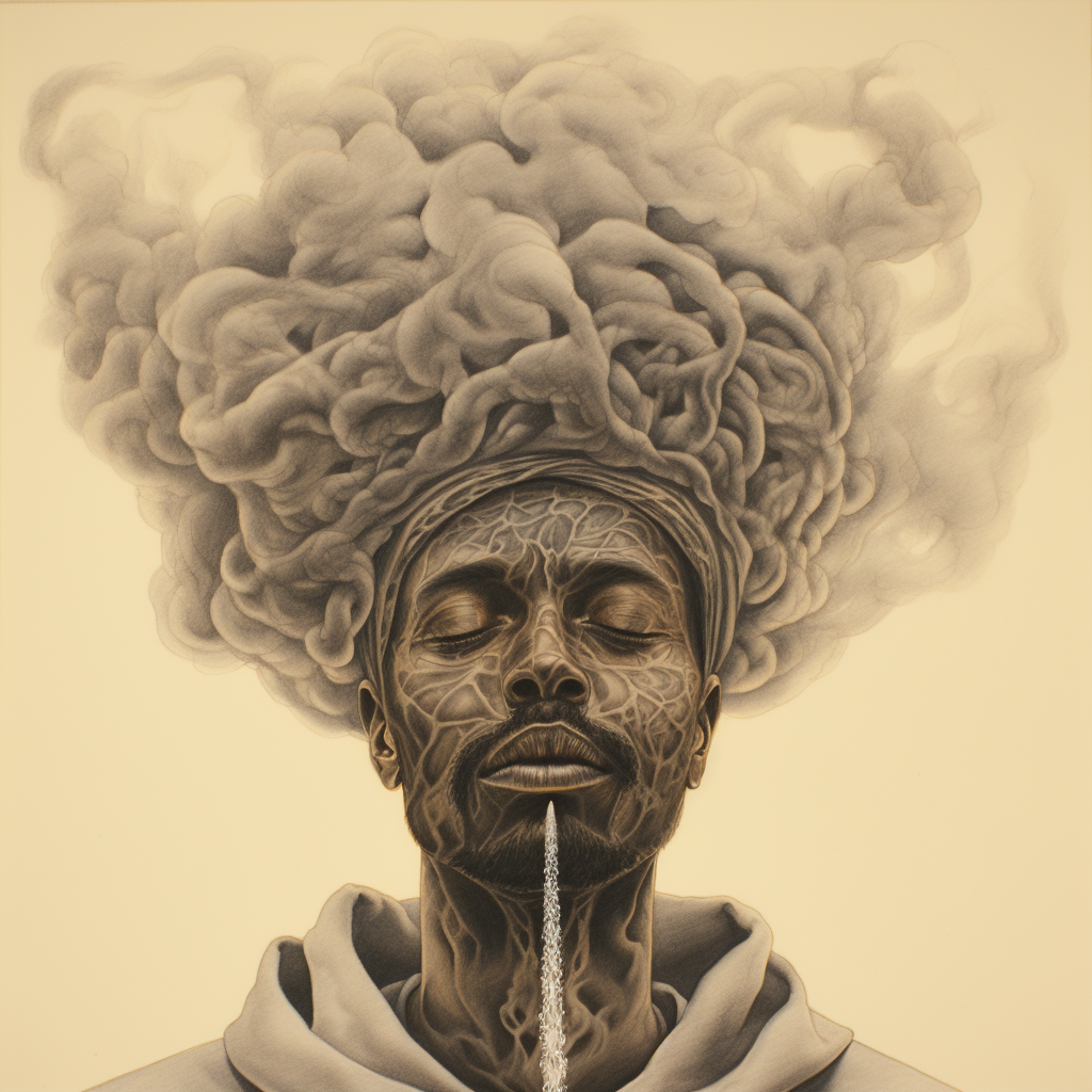 An African Muslim Jinn made of smoke.