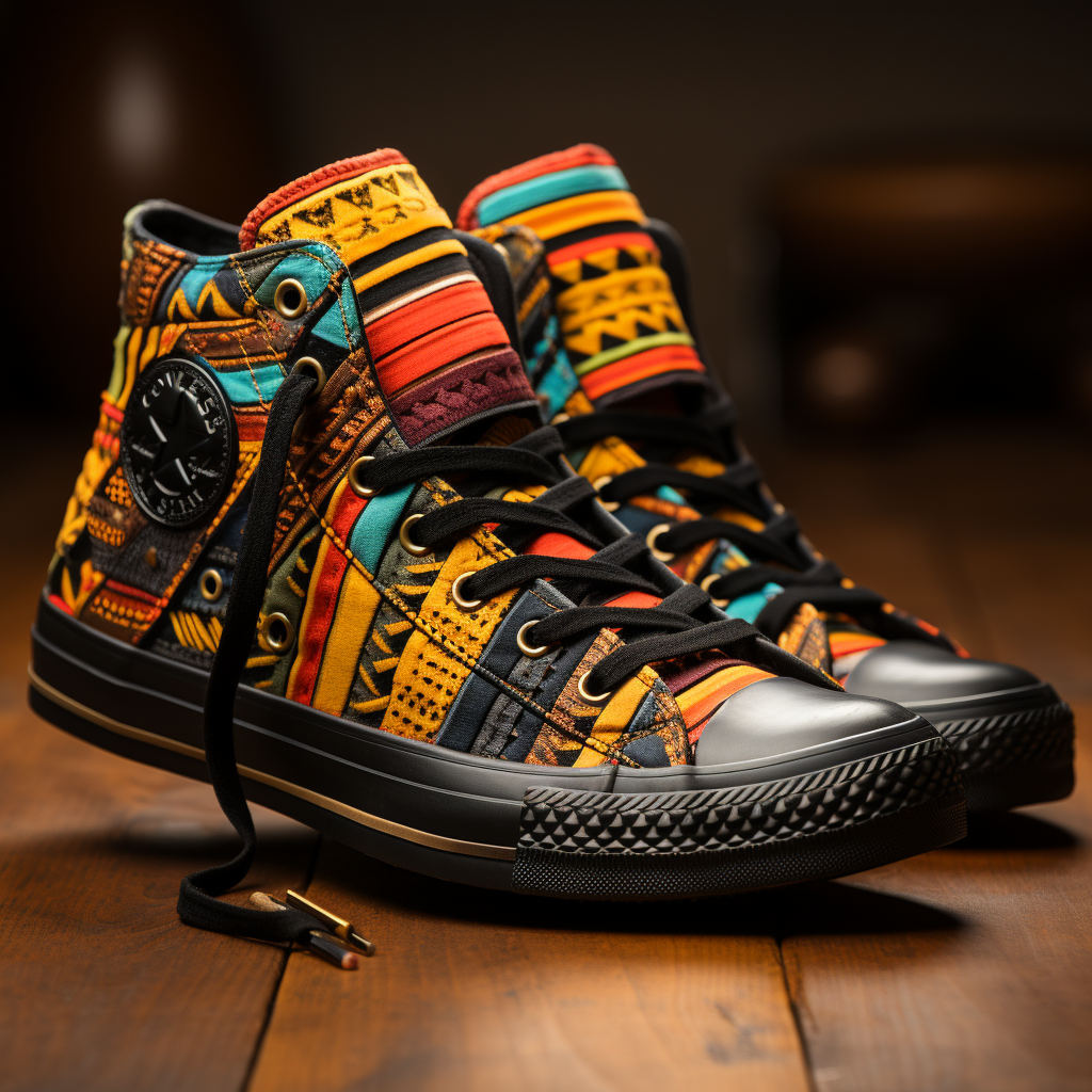 Stylish patchwork African patterned shoes