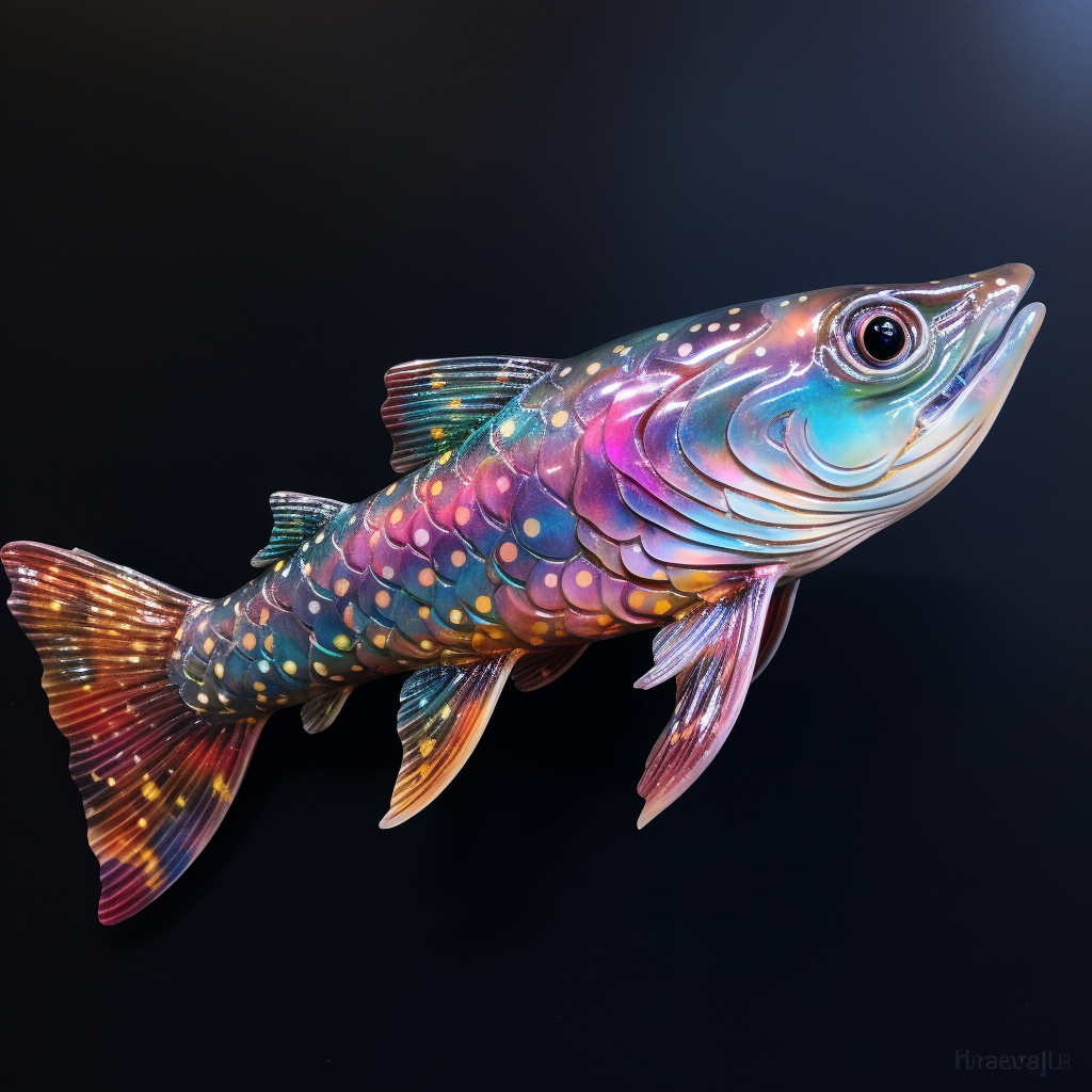 African Pike with Rainbow Fractal Patterns