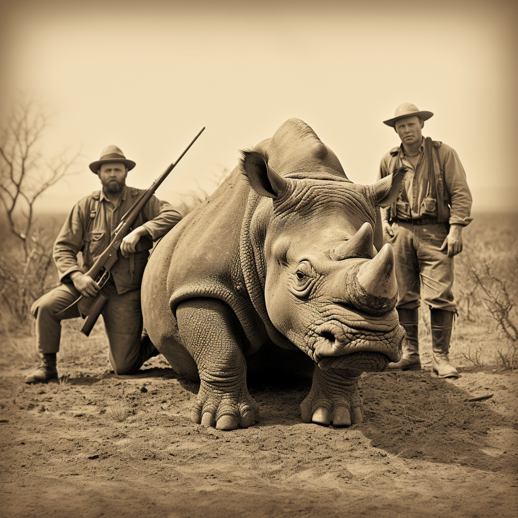 Triceratops hunters in African savannah