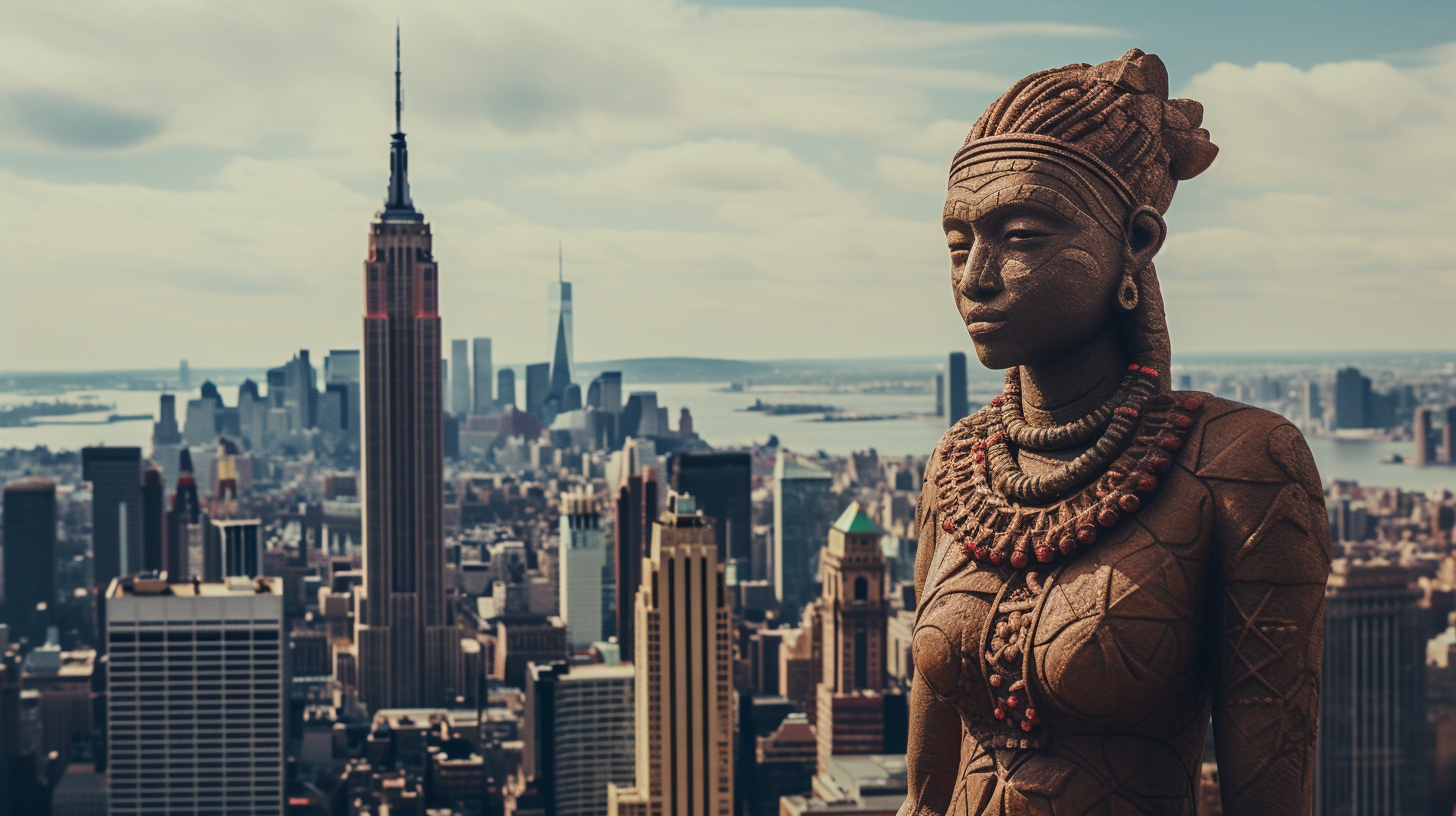 African statue in New York City