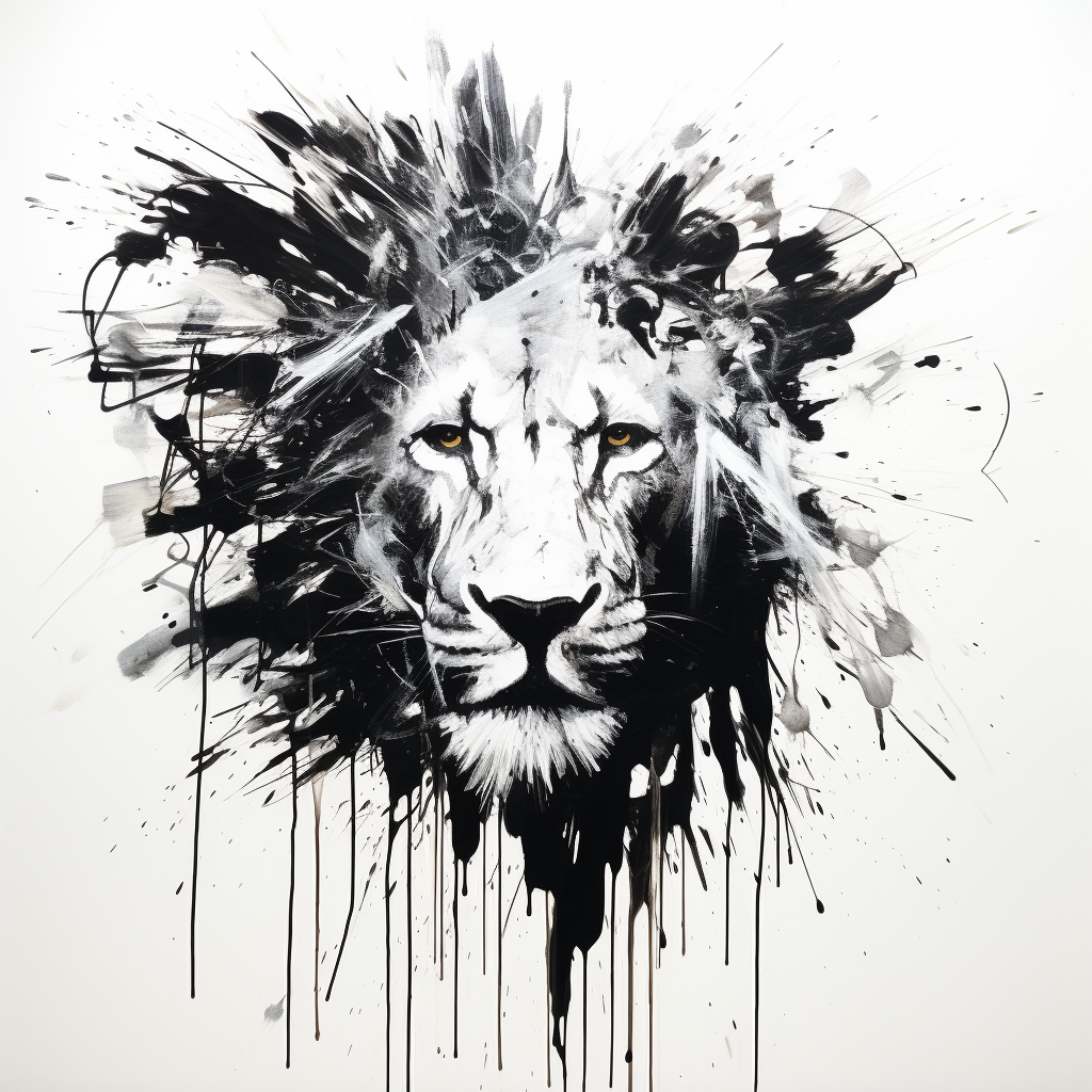 Minimalist African lion art