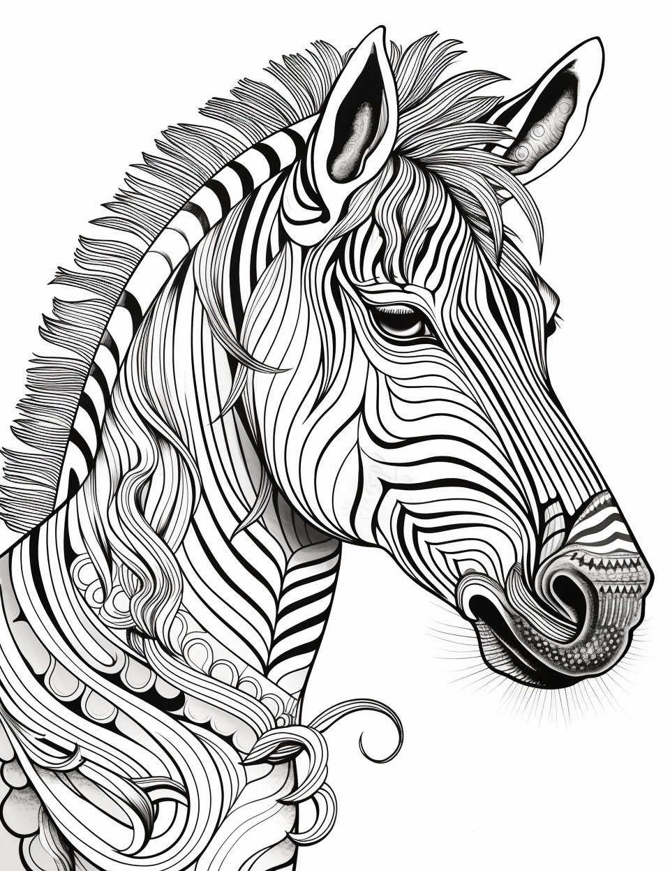 Coloring page of African wildlife