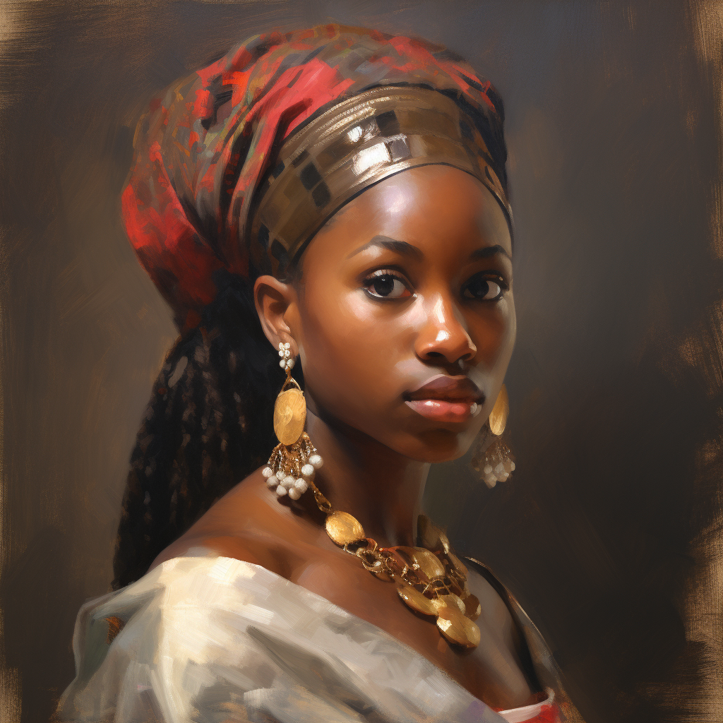 Exquisite African Young Girl Painting