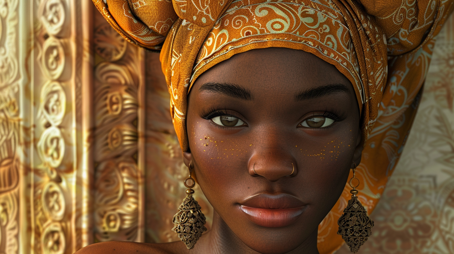 African young queen in kingdom