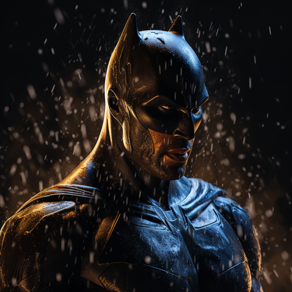 African American Batman in Dramatic Paint