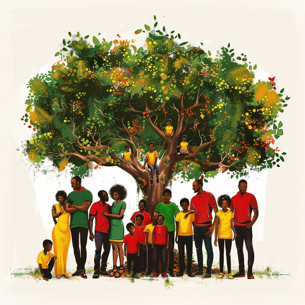 diverse African American family tree