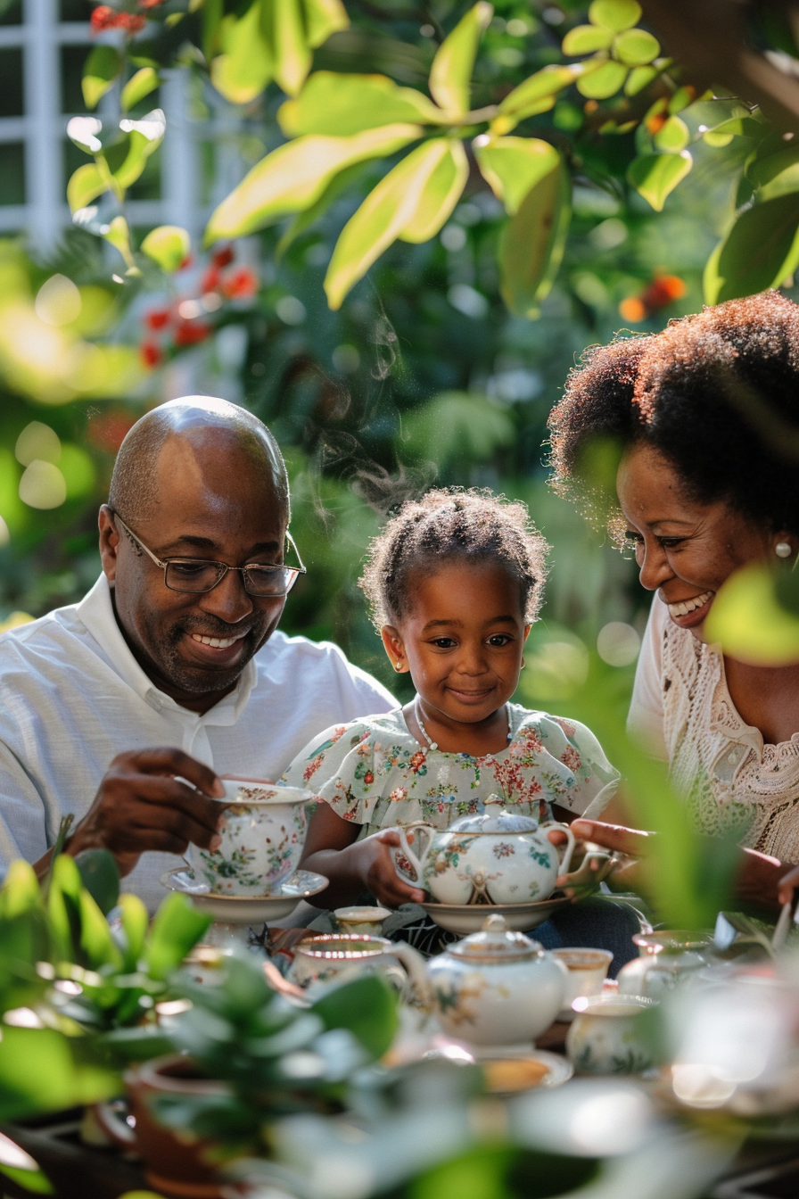 African American Family Tea Time Garden