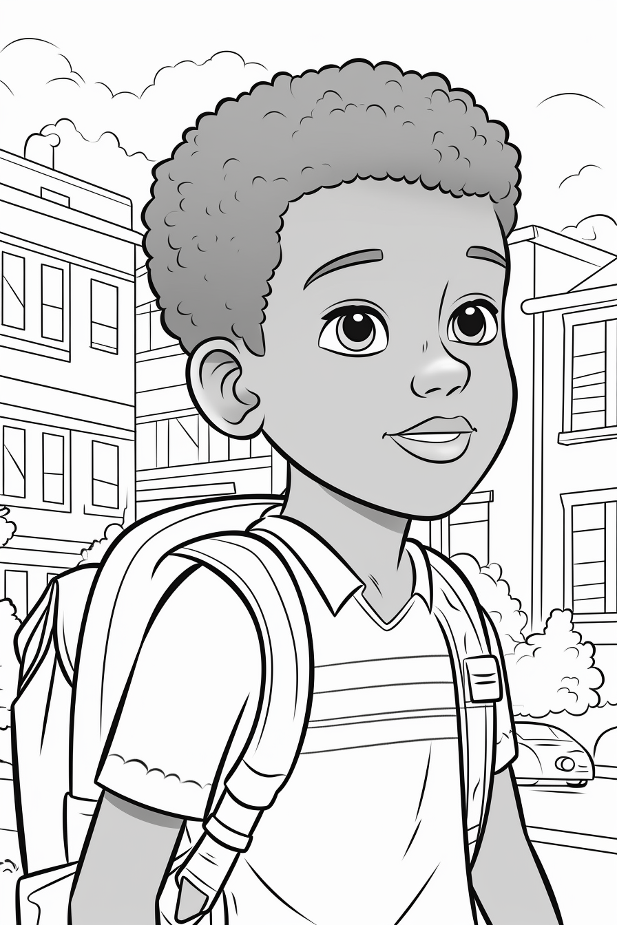 African American little boy at school