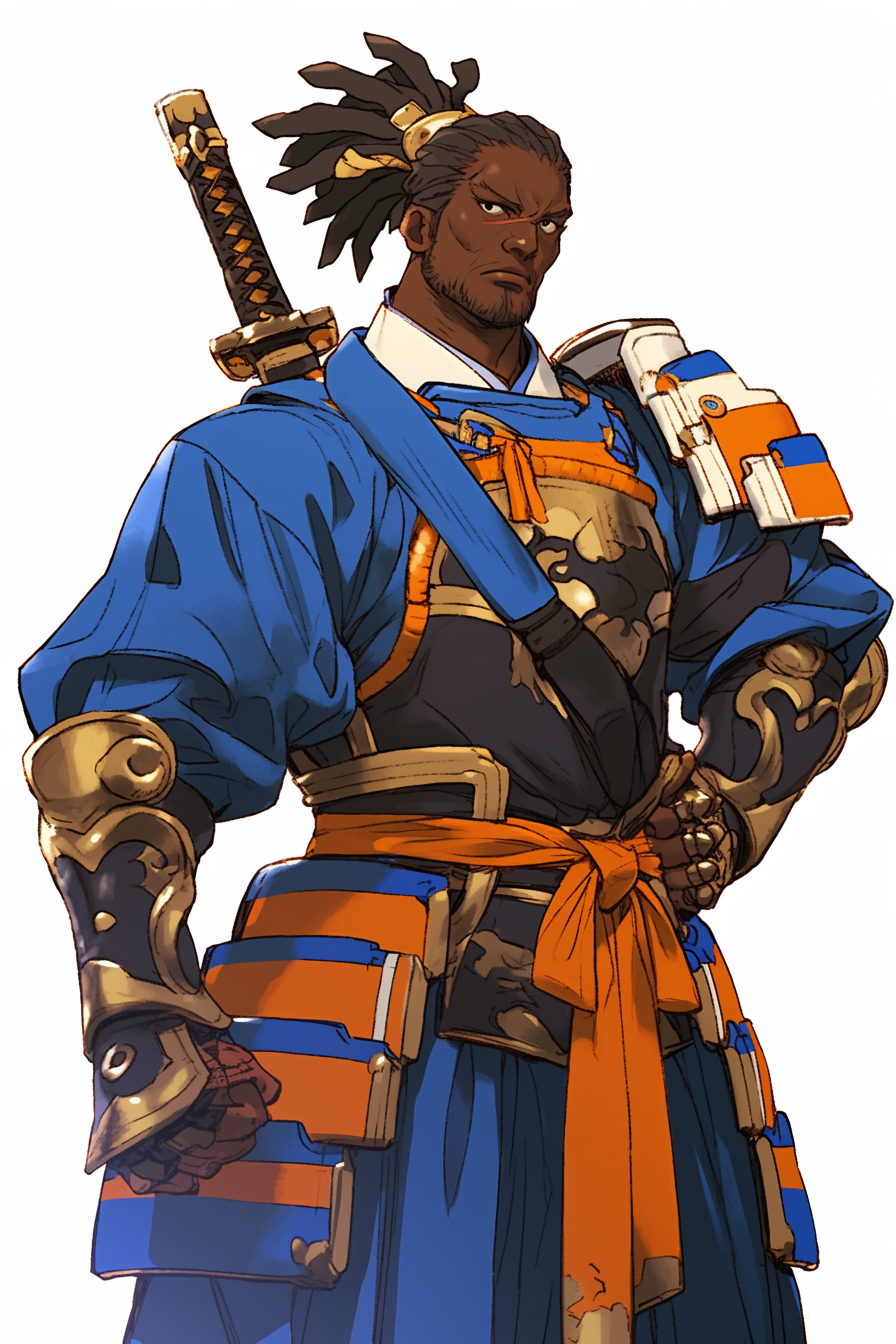 African American Samurai Warrior Game Character