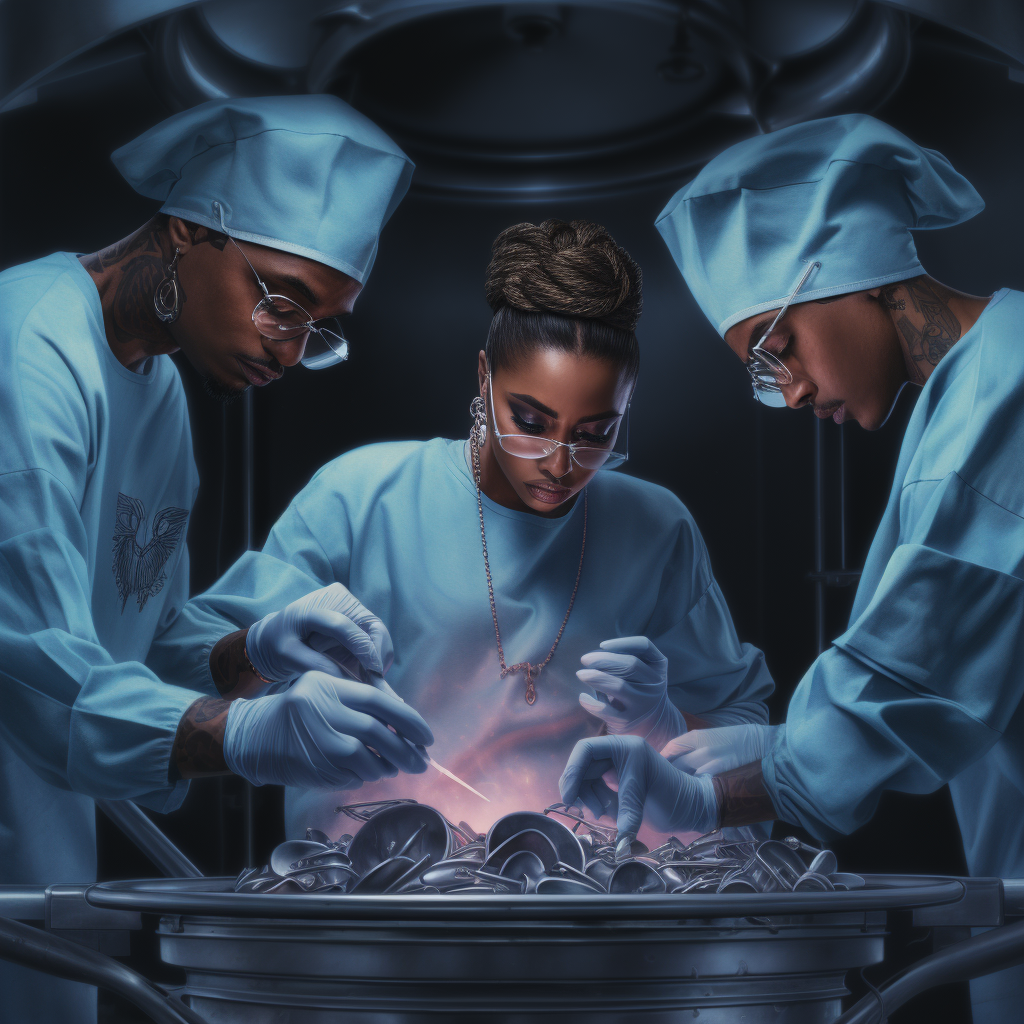 African American surgeon performing surgical procedure