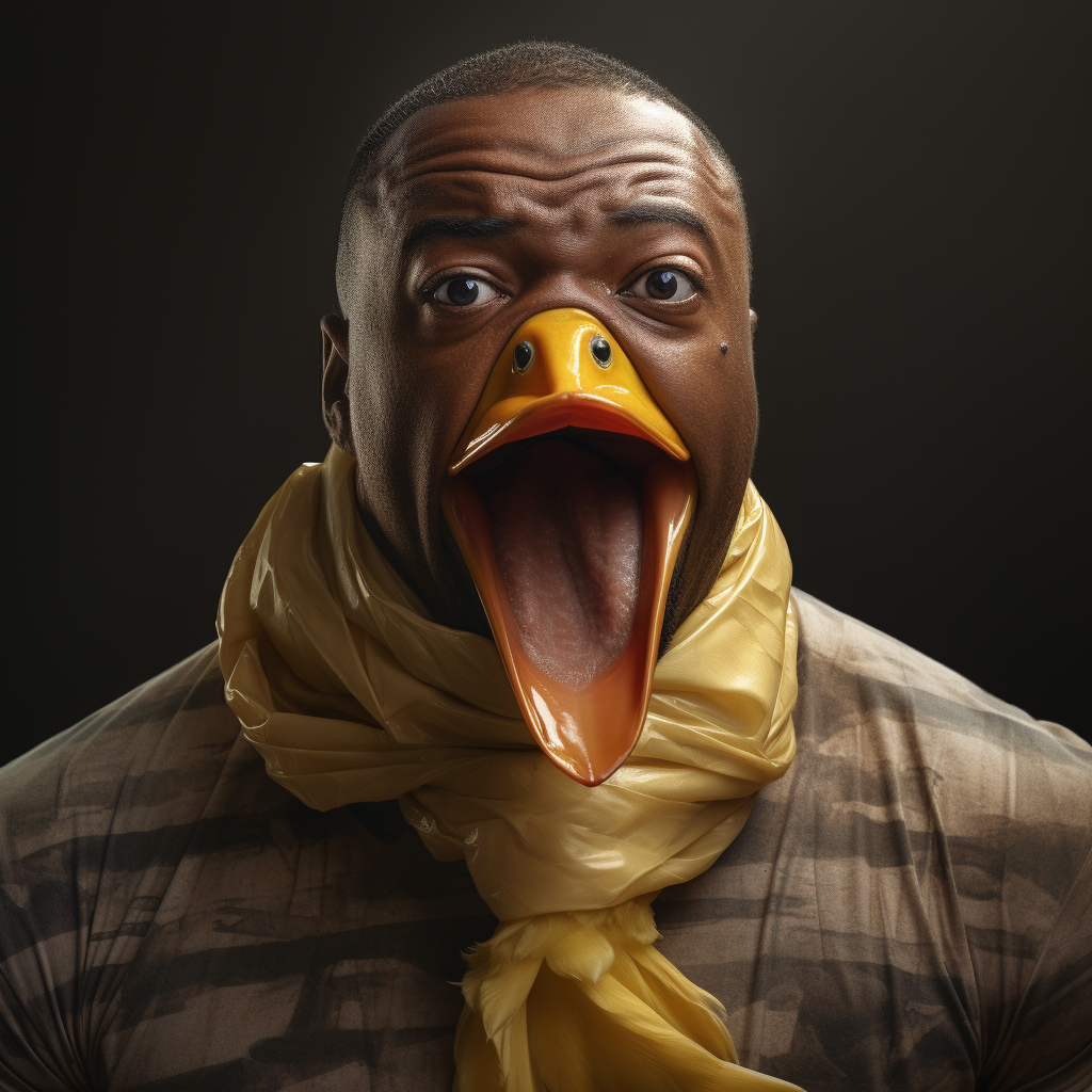 African American man with duck taped mouth