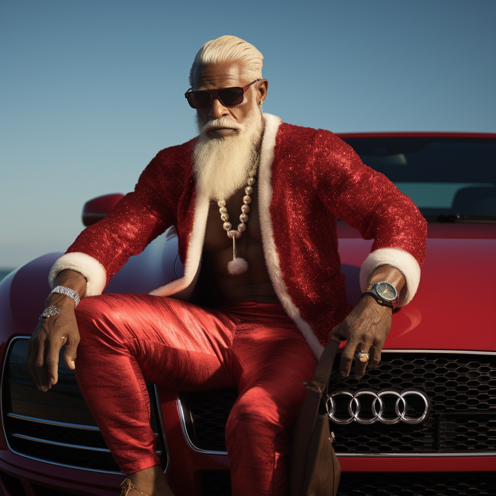 African American Santa with Sleek Style