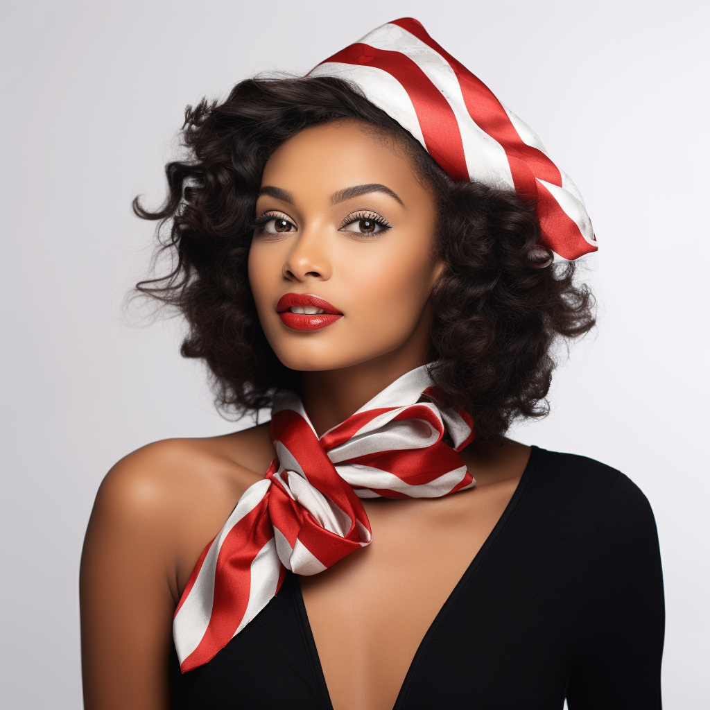 African American woman in Christmas fashion⁠