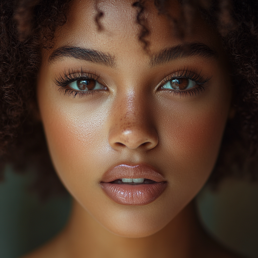 African American woman with curly hairstyle