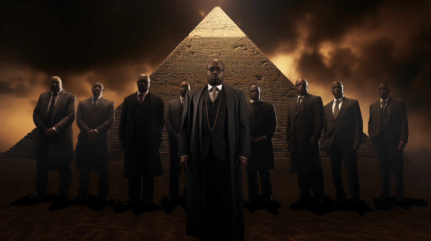 African leaders at the pyramid